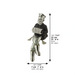 Polymer Kleizmer with Cloth Legs Playing Accordion 19 cm - Silver, Black