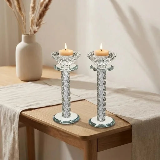 Crystal Candlesticks with Stones 17 cm