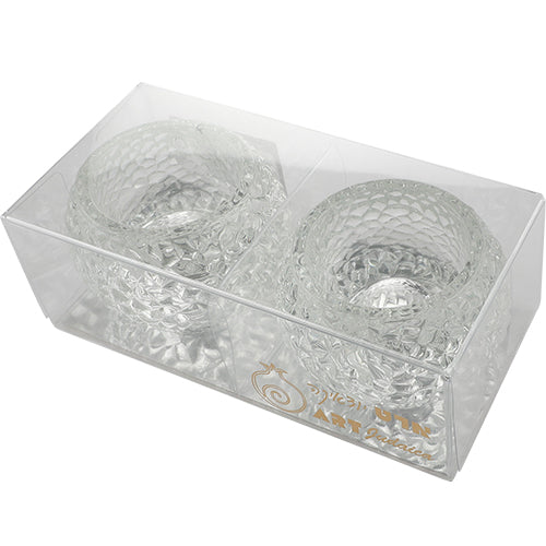 Pair of Glass Candlesticks - 5 cm