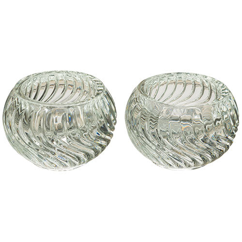 Pair of Glass Candlesticks - 5 cm