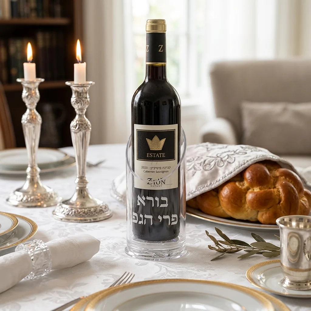 Lucite Wine Stand for Shabbat 20 cm - Silver