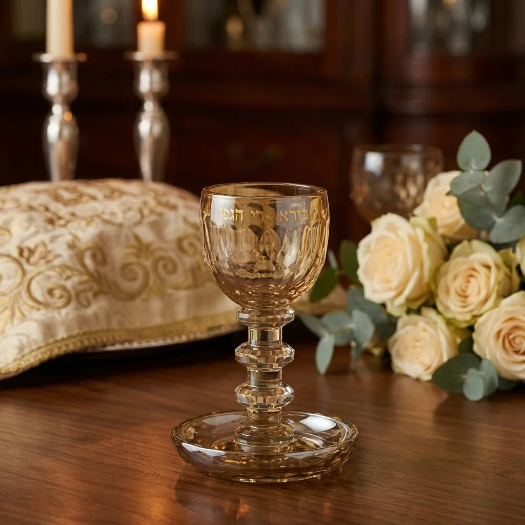 Crystal Kiddush Cup 16 cm - Gold