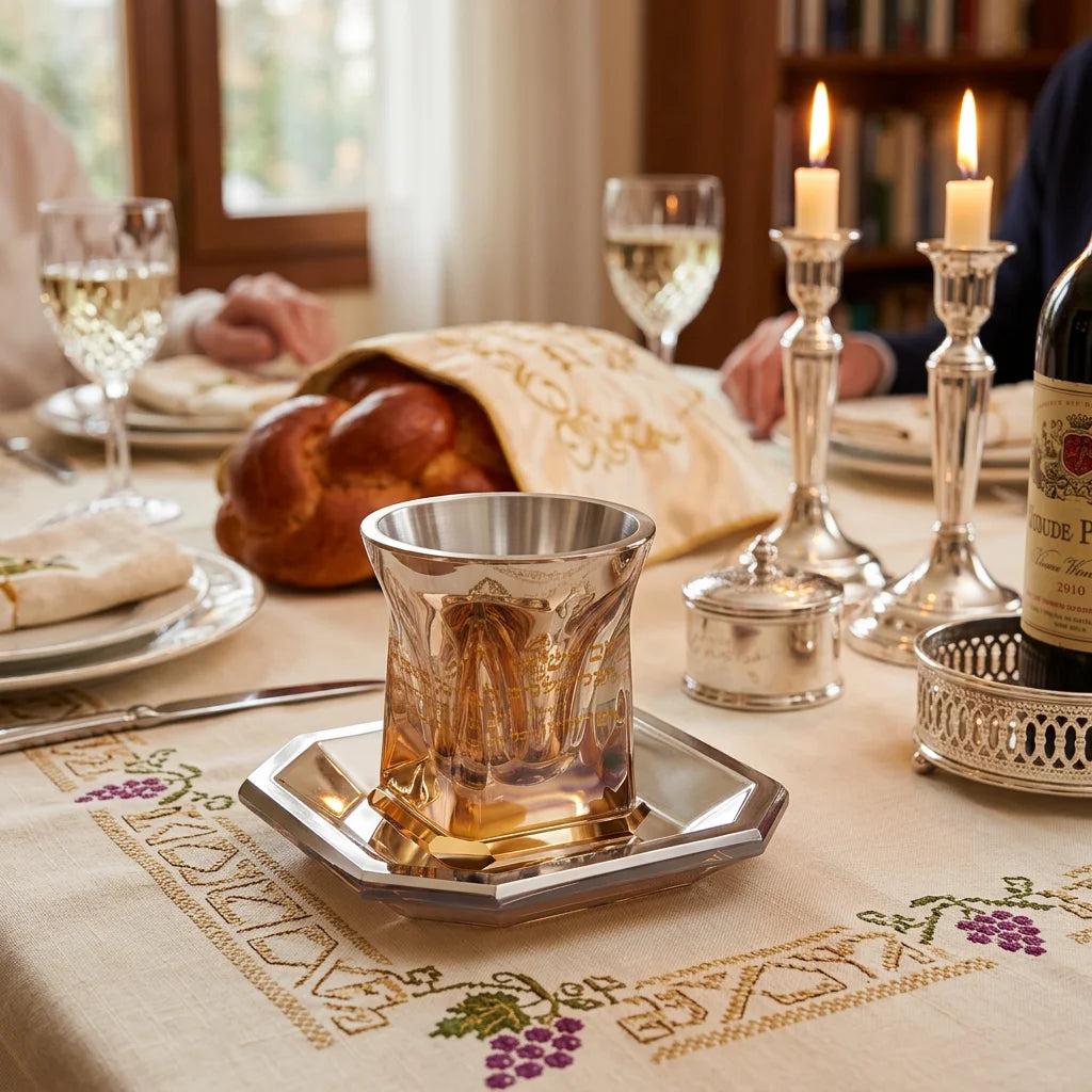 Crystal Kiddush Cup Without Leg 9 cm Contain 100ml // 3.4oz
