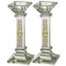 Crystal Candlesticks 16.5 cm with Metal Plaque- Ornaments