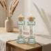 Crystal Candlesticks 19.5 cm with Metal Plaque- Ornaments