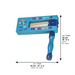 Elegant Grogger 16x14 cm- - Blue Background, Blue Handle - Molticolored "Happy Purim" Design