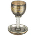 Crystal Kiddush Cup 16 cm with Stones- Blessing - Gold, Black