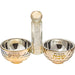 Crystal Salt & Pepper Holders 10*14 cm with White Glass Chips - with Stones
