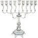 Elegant Silver Plated "Diamond" Menorah 36 cm