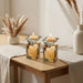 Pair of Crystal Elegant Candlesticks 9 cm - Gold