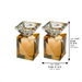 Pair of Crystal Elegant Candlesticks 9 cm - Gold