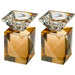 Pair of Crystal Elegant Candlesticks 9 cm - Gold