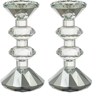 Pair of Crystal Elegant Candlesticks 15.5 cm