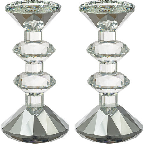 Pair of Crystal Elegant Candlesticks 15.5 cm