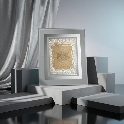 Framed Blessing with Metal Plaque 23*28 cm- "Eshet Chayil"