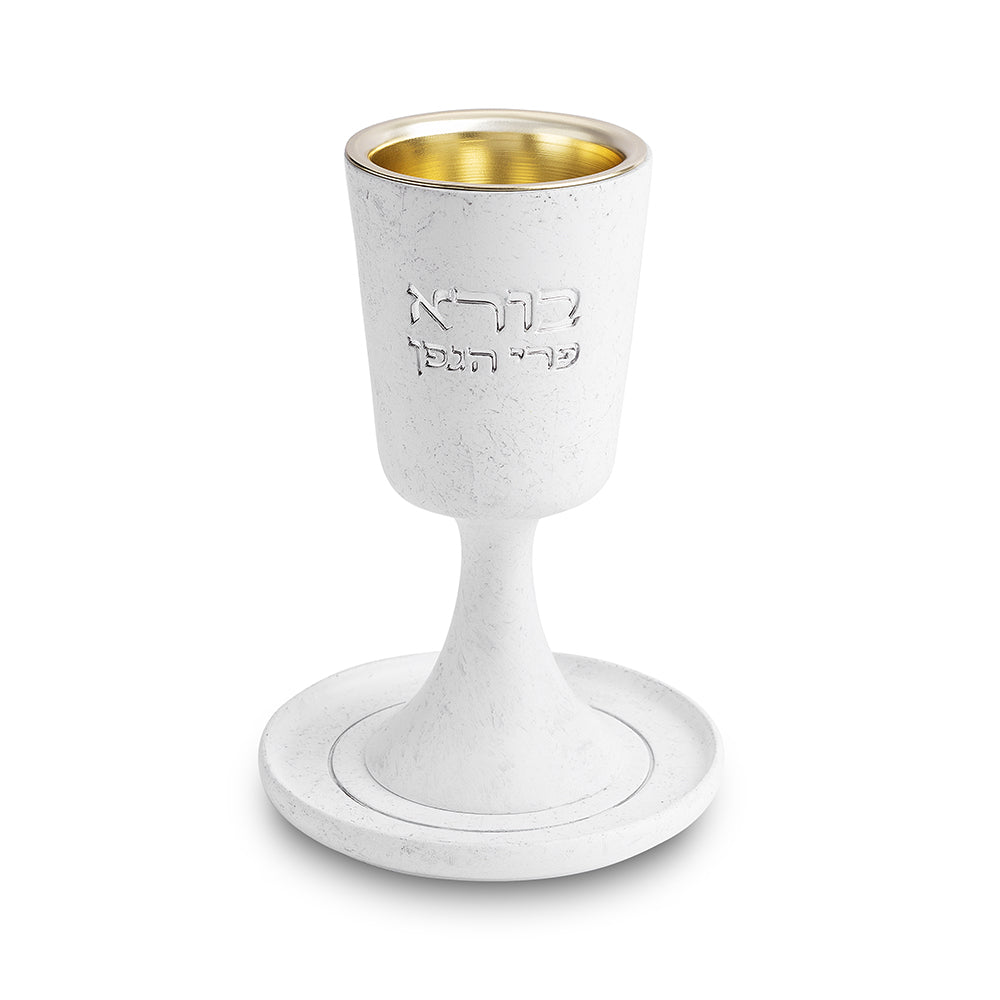 Polymer Kiddush Cup 15 cm with stem & Saucer