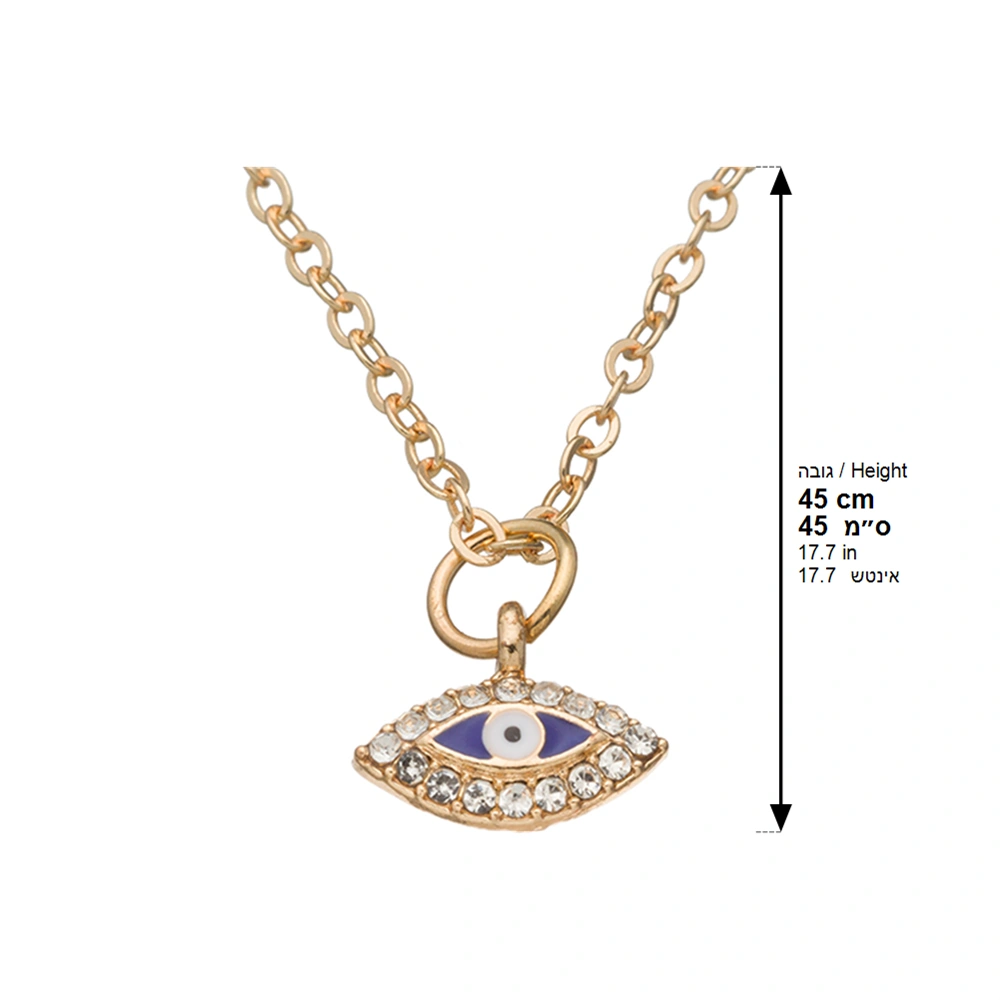 Metal Necklace- Golden 45 cm - with Stones
