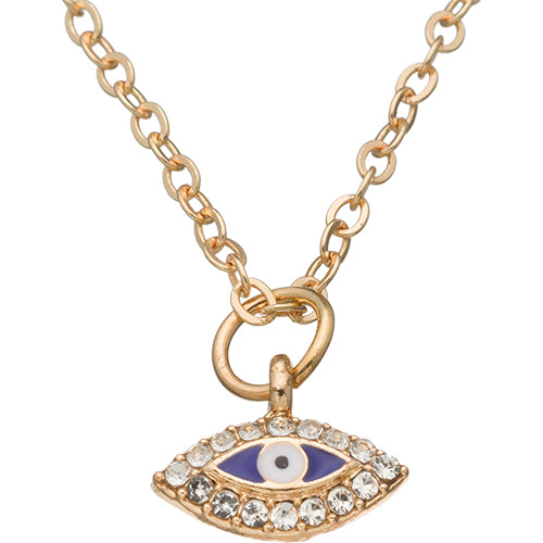 Metal Necklace- Golden 45 cm - with Stones