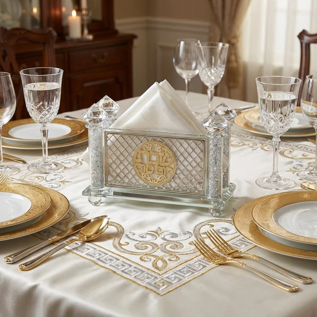 Crystal Napkin Holder with Metal Plate 10*17 cm