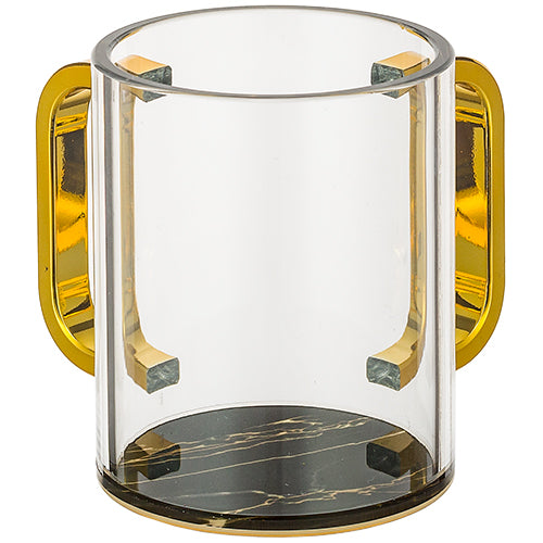 Lucite Clear Washing Cup 11 cm - Black Marble