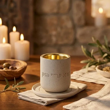 Polymer Kiddush Cup 8 cm with Saucer