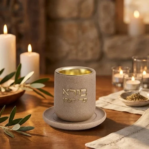 Polymer Kiddush Cup 8 cm with Saucer