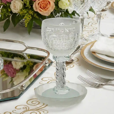 Crystal Kiddush Cup 16 cm with Stones Contain 130ml // 4.3oz