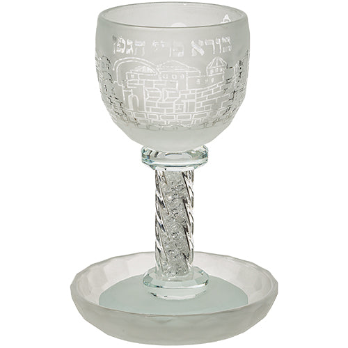 Crystal Kiddush Cup 16 cm with Stones Contain 130ml // 4.3oz