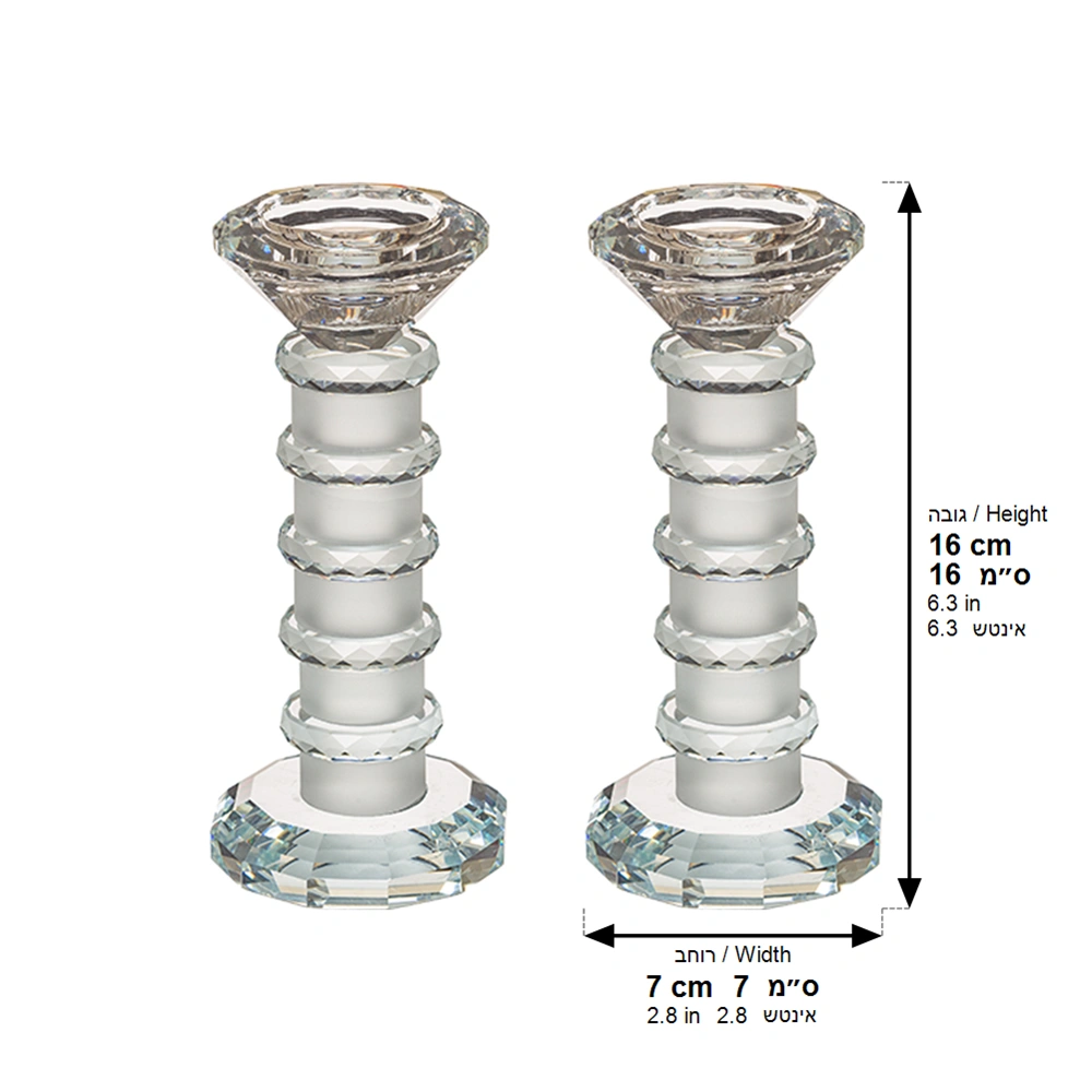 Pair of Crystal Elegant Candlesticks 15.5 cm