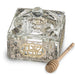 Crystal Honey Dish 7*7 cm with Metal Plaque