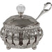 Metal Filigreen Honey Dish, 10 cm - Silver