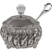 Metal Filigreen Honey Dish, 10 cm - Silver