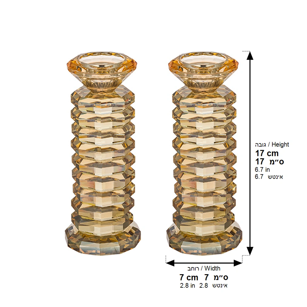 Pair of Crystal Elegant Candlesticks 18 cm
