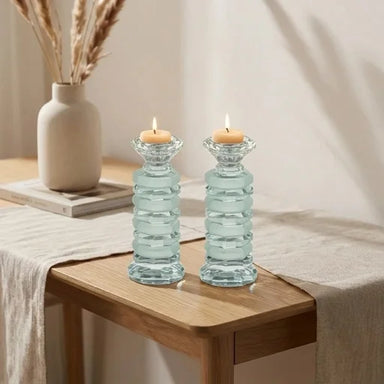 Pair of Crystal Elegant Candlesticks 18 cm