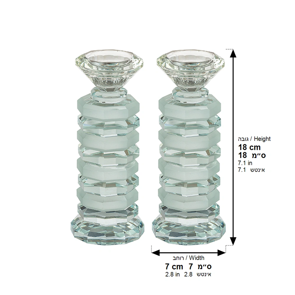 Pair of Crystal Elegant Candlesticks 18 cm