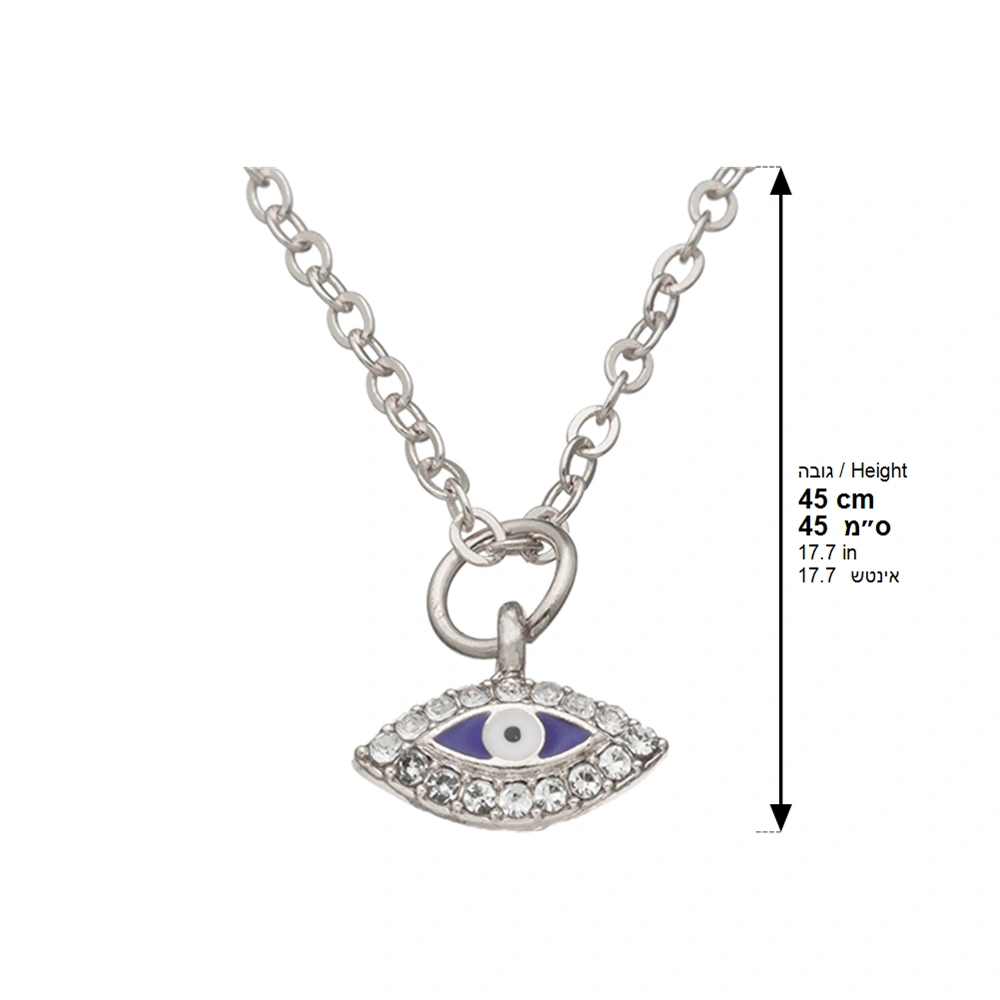 Metal Necklace- Silver 45 cm - Nickel, with Stones