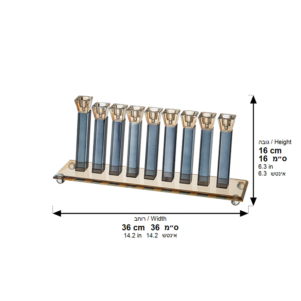 Elegant Crystal Menorah 16*39 cm
