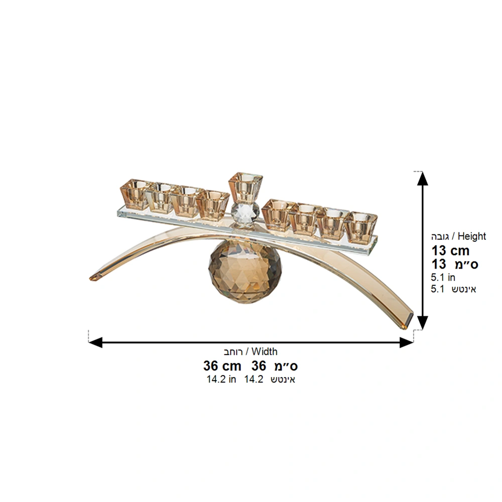 Elegant Crystal Menorah 14*33 cm