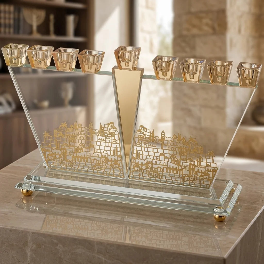Crystal Menorah 34x22 cm