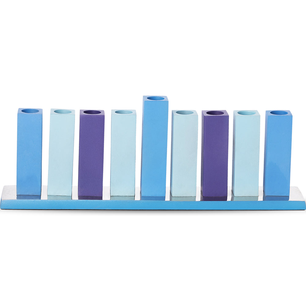Aluminum Menorah 30*11 cm - Blue