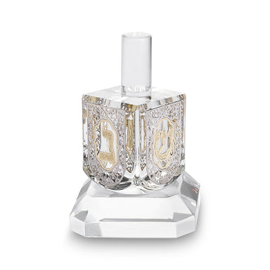 Crystal Dreidel 11 cm With Metal Plaque- N.g.h.sham
