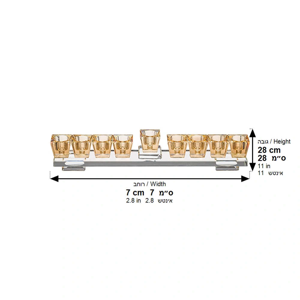 Elegant Crystal Menorah 28*7 cm