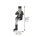 Polymer Sitting Hassidic Figurine with Cloth Legs 25 cm- Clarinet Player - Silver, Black