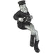 Polymer Sitting Hassidic Figurine with Black Cloth Legs 25 cm - Drum Player - Silver