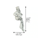 Polymer Sitting Hassidic Figurine with Black Cloth Legs 25 cm - Drum Player - Silver, White