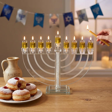 Crystal Elegant Menorah 21 cm