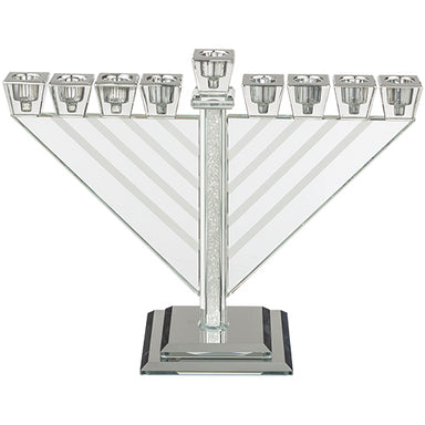 Elegant Crystal Menorah 21 cm - Chabad - with Stones