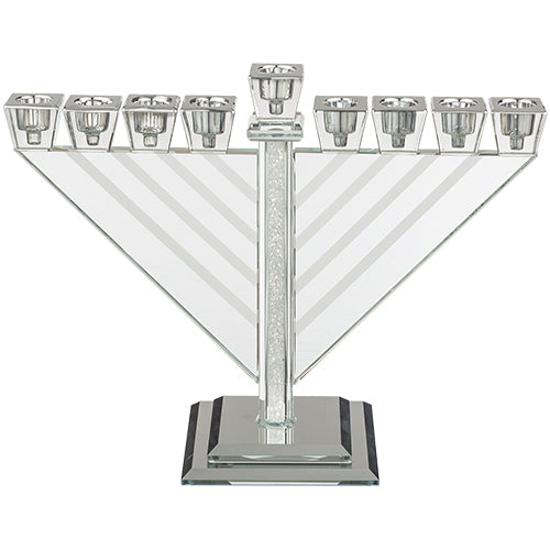 Elegant Crystal Menorah 21 cm - Chabad - with Stones