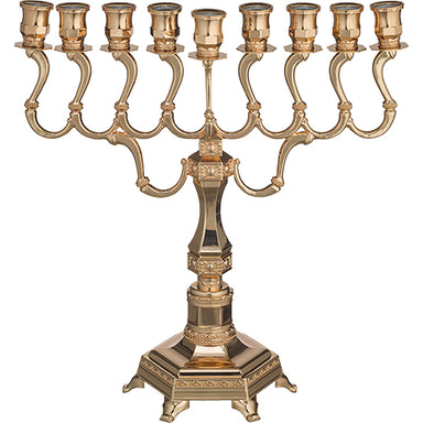 Metal Menorah 36 cm - Rose Gold Finish