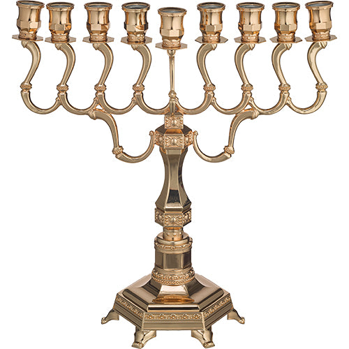 Metal Menorah 36 cm - Rose Gold Finish